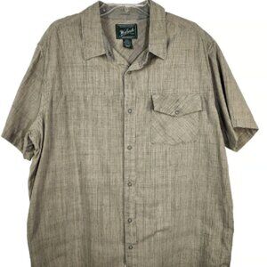 Woolrich Mens Shirt XXL Zephyr Ridge Solid Short Sleeve Snap Front Pocket Tan